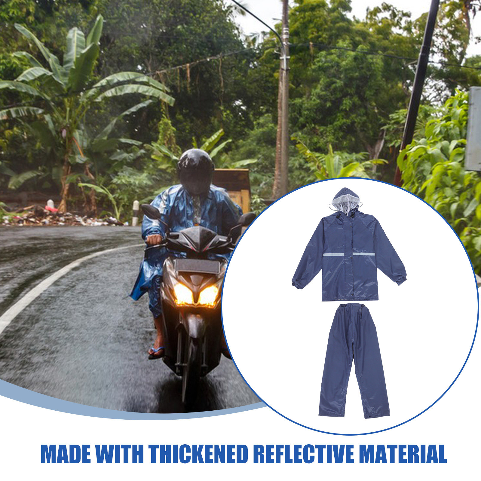 Reflecterende motorregenpakbro - Motorcycle Rain Suit recensie en prijs